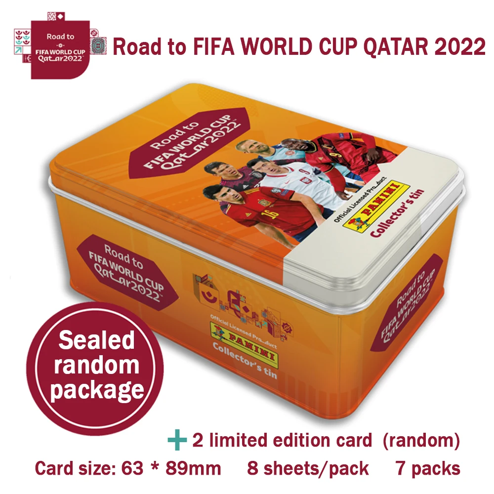 

Panini 2022 коробка для карт со звездами, Чемпионат мира по футболу в Катаре, коллекция звезд по футболу, Ограниченная Коллекция, набор карт