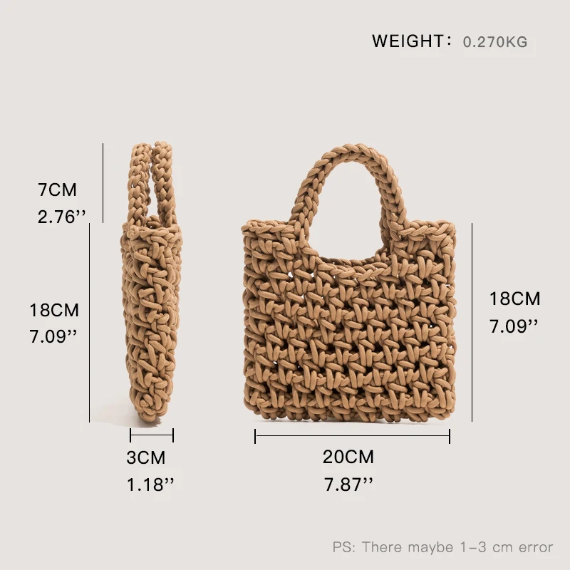 MABULA Casual Vacation Woven Bags Women Hollow Handwoven Crochet Summer Beach Handbags Knitted Bucket Totes 2022 New