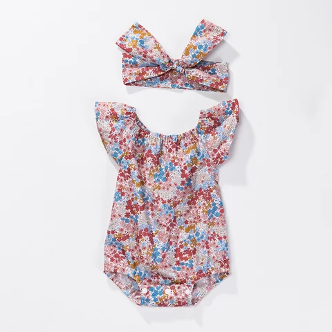 Одежда для новорожденных, Детская сумка, одежда для малышей 3-18 месяцев, цветочный летний рукав, одежда Ha, костюм для скалолазания, комбинезон + повязка на голову
