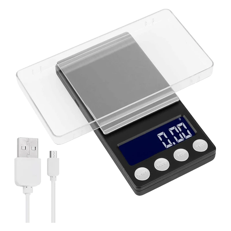

Digital Kitchen Scales,USB Rechargeable Pocket Scale 500G/0.01G Mini Scale Electronic Jewelry Food Grams Scale