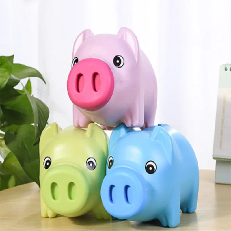 

Coin Money Box Kids Gifts Saving Cash Portable 3 Color Home Decor Cute Cartoon Animals Plastic Piggy Bank Children Safekeeping