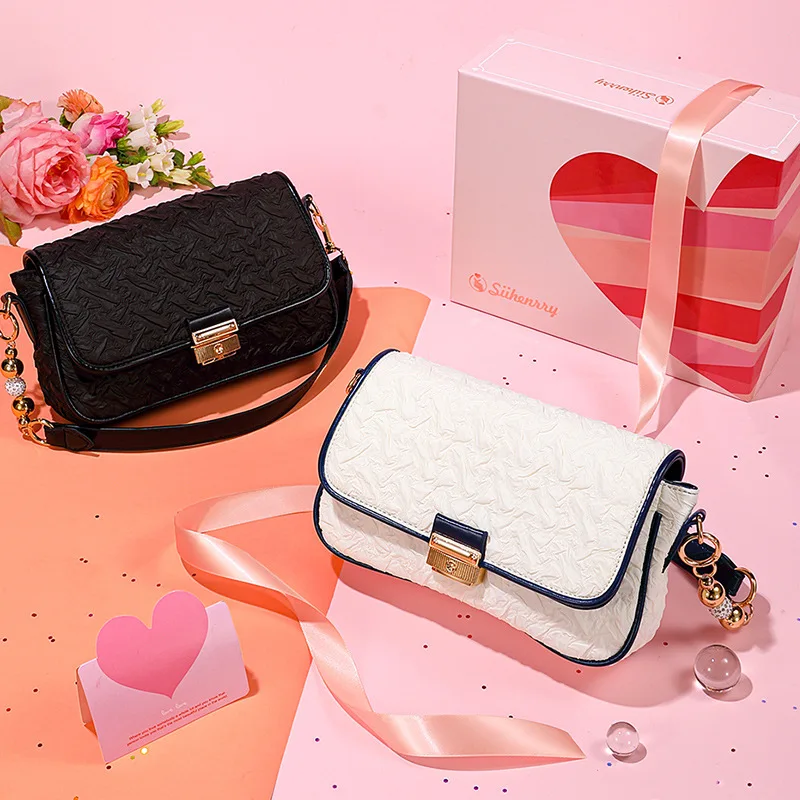 

Женские сумки через плечо из спилка, дамские сумки через плечо с вышивкой и клапаном и застежкой для женщин