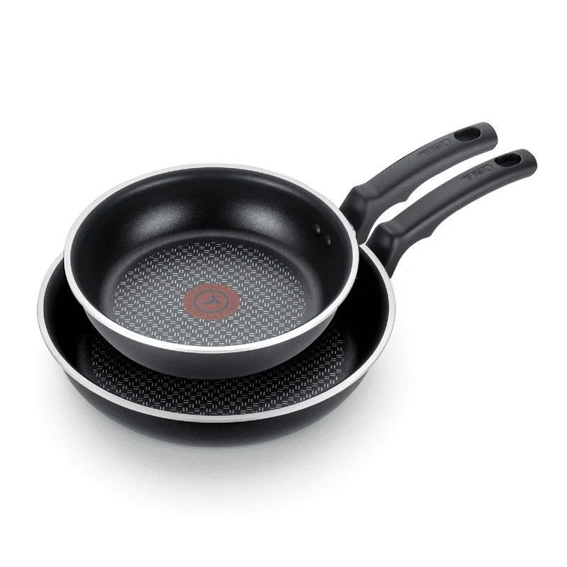 

& Strain Nonstick 2 Piece Fry Pan Cookware Set, 9.5 and 11 inch, Black, Dishwasher Safe Cookware 냄비 Big pot for cooking Egg