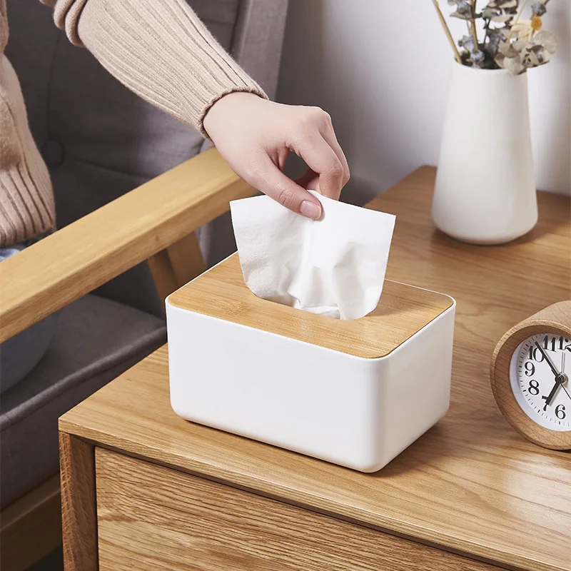 

Japanese Wooden Cover Tissue Box Solid Wood Napkin Holder Simple Toilet Paper Box Car Tissue Paper Dispenser Remote Control Case