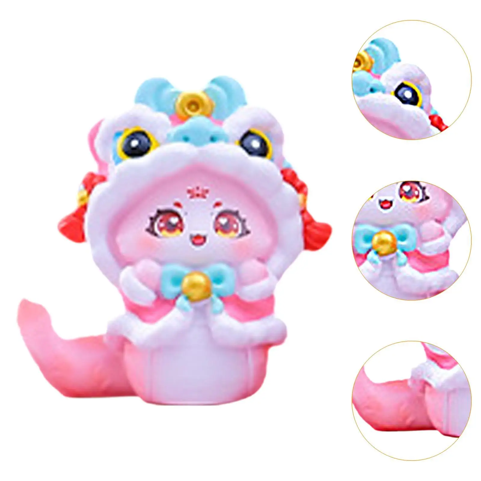 Фото Миниатюрная фигурка змеи, настольная центральная фигурка, китайский новогодний декор для полки, фермерский дом, кабинет, вечеринка, Рождество №5