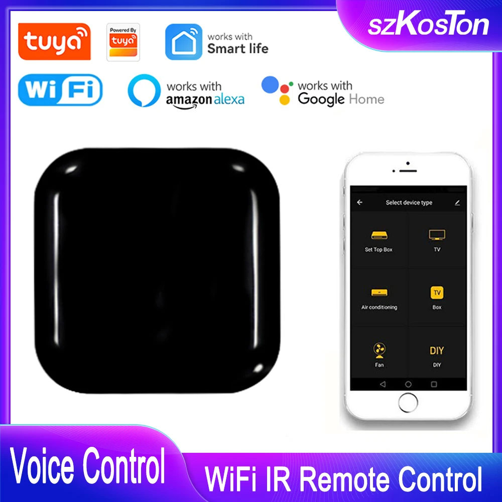 

Пульт управления умным домом Tuya, универсальный инфракрасный пульт дистанционного управления с Wi-Fi, работает с Alexa Google IFTTT