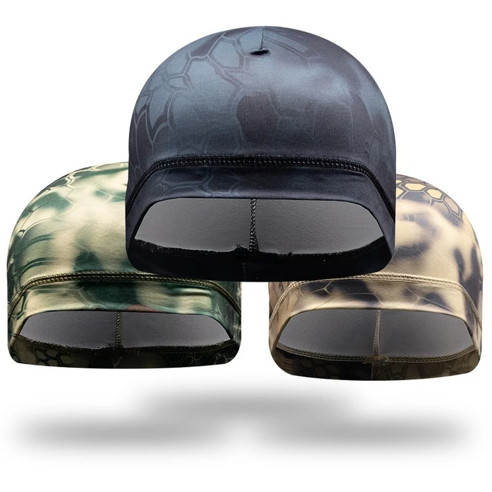 

Camouflage Riding Skullie Beanie Small Cap Windproof Sunscreen Sports Cap Outdoor Winter Head Hood Soft Hat Headgear Liner