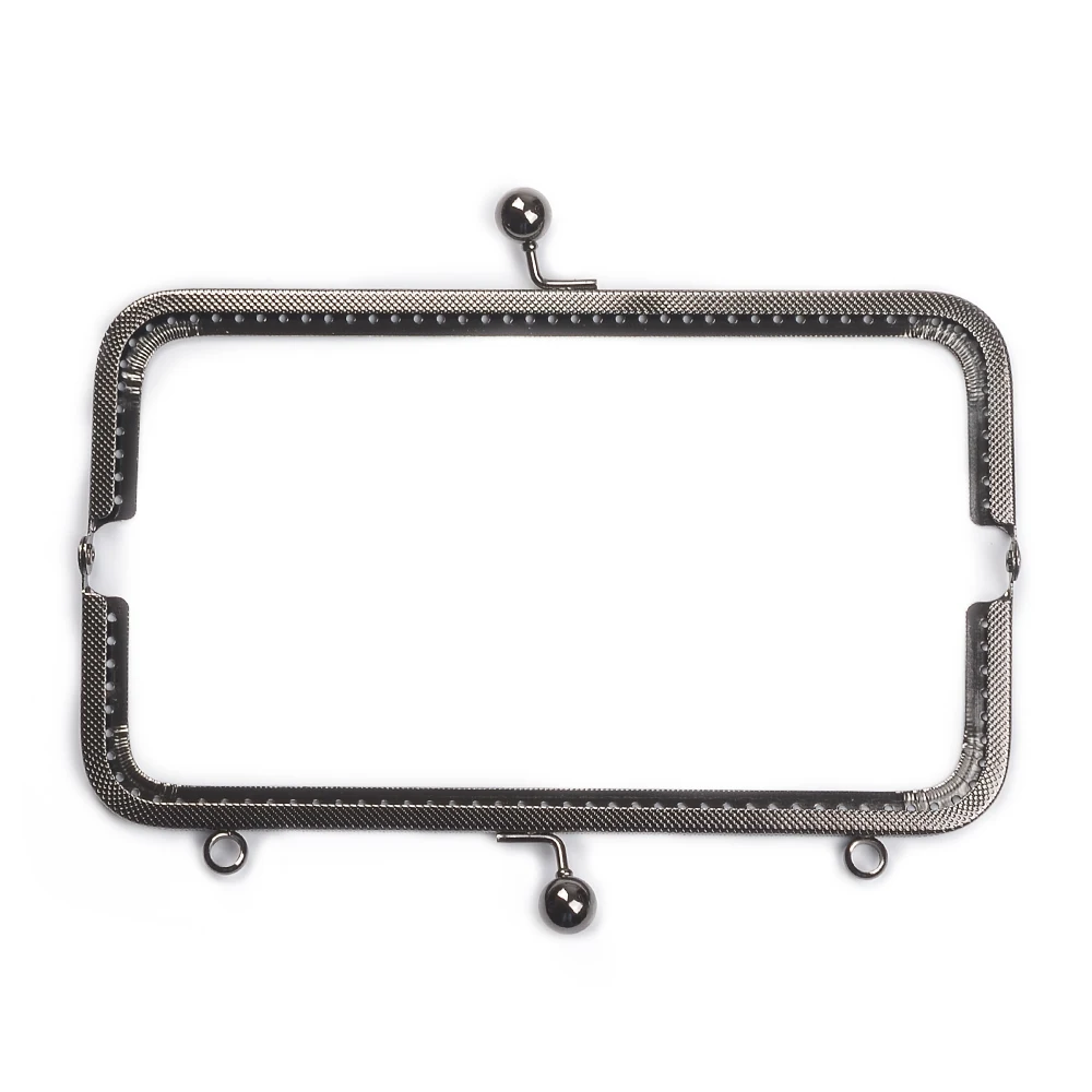 20cm  Metal Purse Frame Square Handle for Clutch Accessories Making Kiss Clasp Lock Bronze Tone Bags Hardware