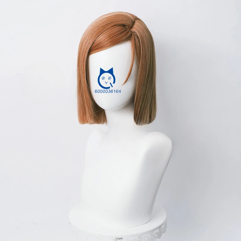 Парик для косплея Kugisakii Nobara 30 см короткие коричневые женские волосы аниме Jujjjutsu