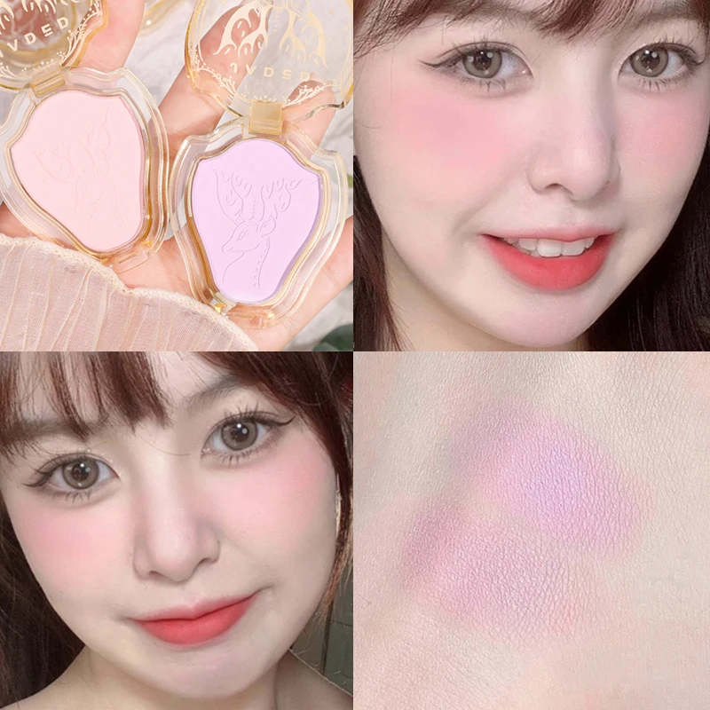 

Monochrome Blush Palette Mineral Powder Peach Red Rouge Tint Orange Blush Waterproof Lasting Beauty Natural Cream Cheek Makeup