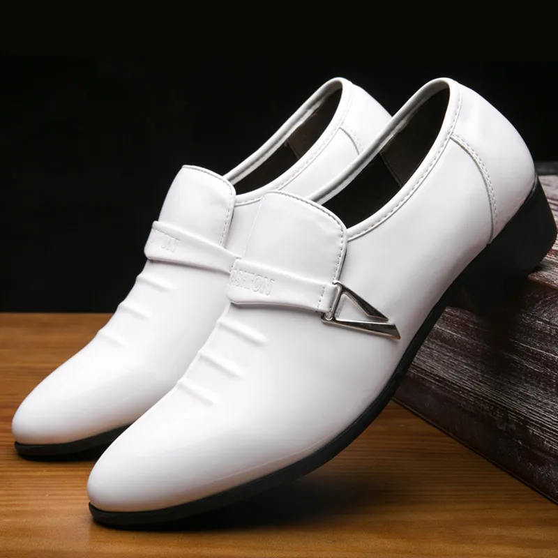 

size 38-48 new Spring leather shoes white slip-on oxford shoes for men luxury brogues mens formal comfortable moccasin men shoes
