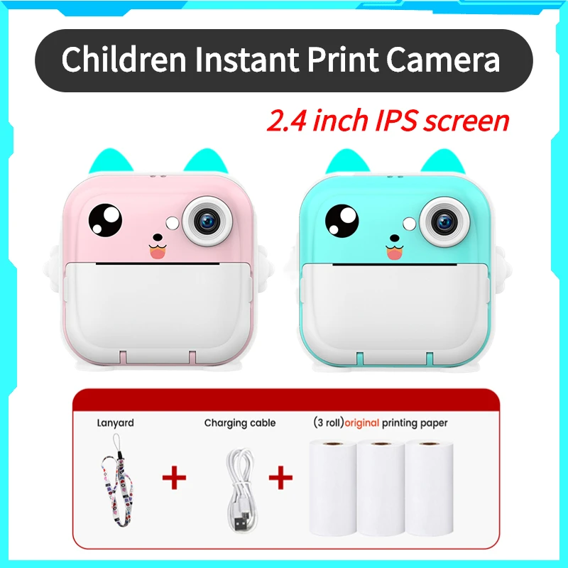 

Instant Photo Printing Camera 2.4inch IPS Screen with Thermal Printer Video Recording Take Pictures Girl Boy Birthday Gift
