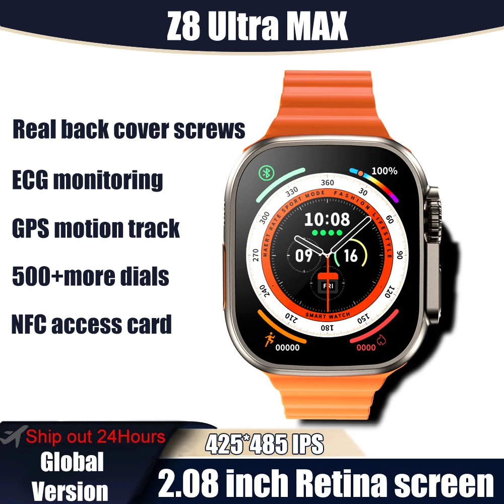 2023 New ZD8 Ultra MAX Smart Watch Series 8 Titanium Alloy 1:1 49mm Case Bluetooth Call NFC ECG IP68 Waterproof Smartwatch Men