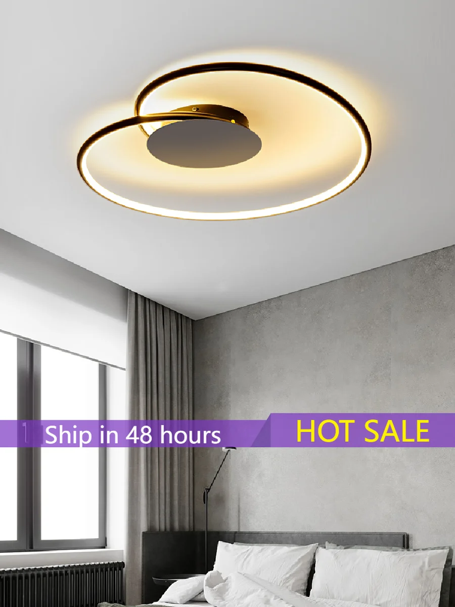 

Modern LED Ceiling Lamp Living Room Bedroom Study Restaurant Kitchen Nordic Creative Simple White Black Gold Round Ceiling Light
