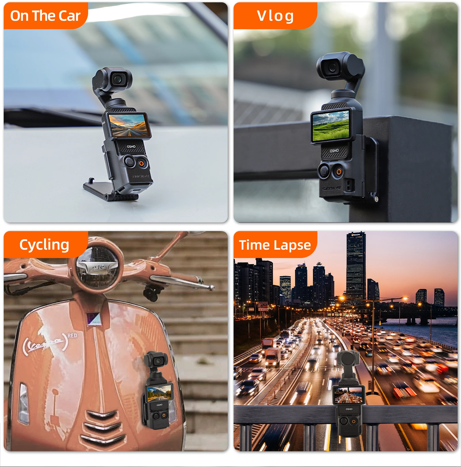 Магнитный кронштейн Sunnylife для DJI Osmo Pocket 3 Регулируемый угол наклона