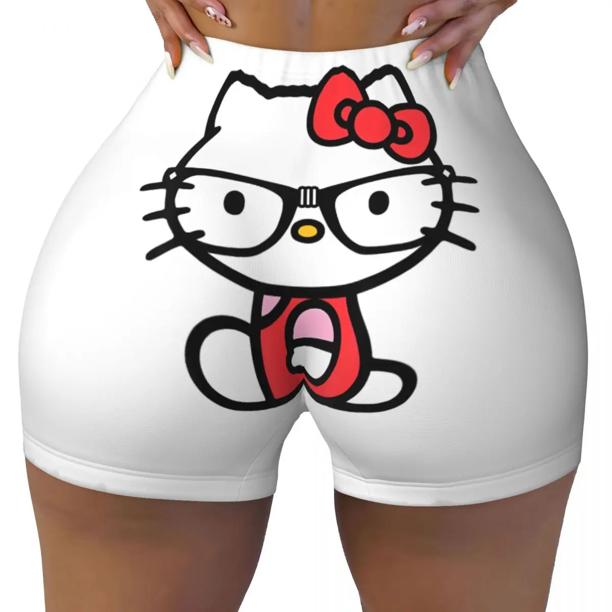 Женские шорты для йоги тренировок Hello Kitty Nerd с высокой талией и бедрами одежда