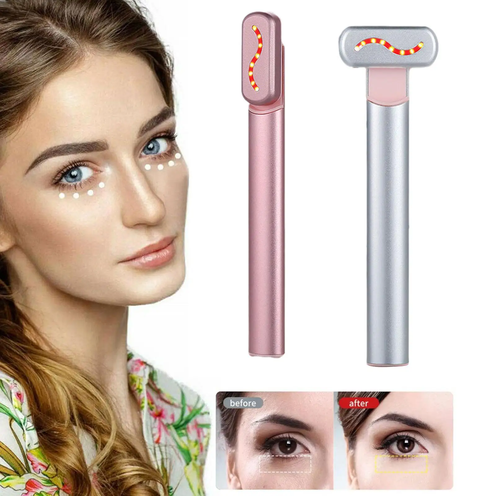 

4 in 1 Facial Skin care Tool EMS Microcurrent Face Massage Red Light Therapy For Face Neck Anti-Aging Skin Tightening Beauty Wan
