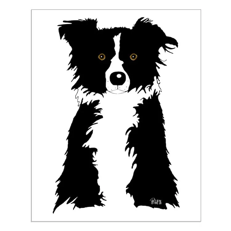 

Border Collie Small Poster Decor Modern Wall Print Room Vintage Home Art Mural Decoration Funny Painting No Frame
