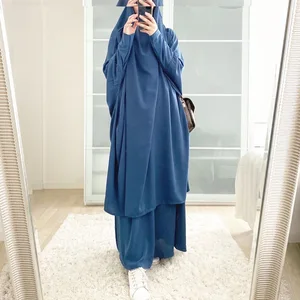 Imported Eid Abaya Hijab Dress Prayer Garment Skirt Muslim Sets Abayat Khimar Ramadan Abayas for Women Long R