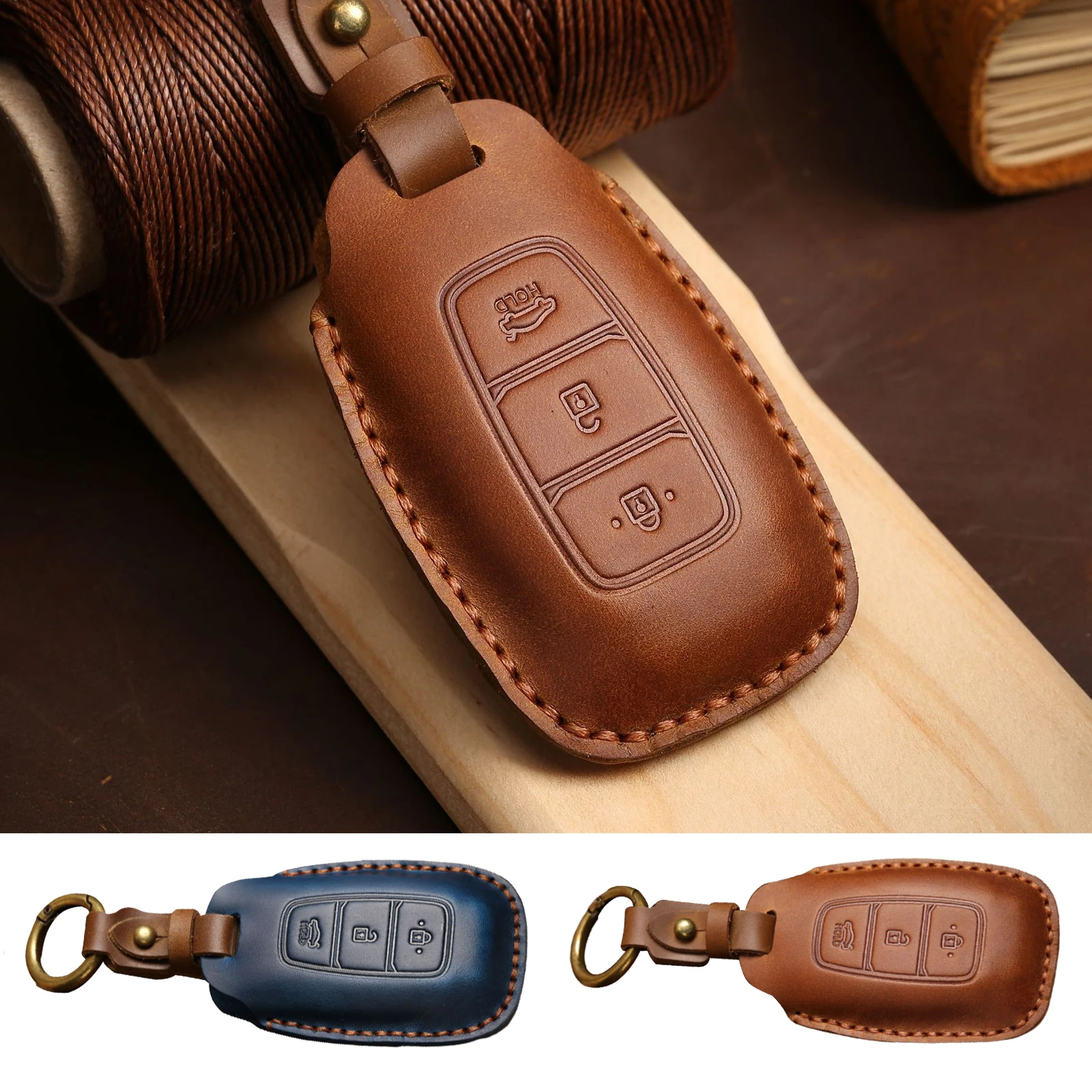

Car Key Case Cover Accessories Car-Styling Holder Shell Keychain Protection For Hyundai Ix35 2015 2016 2017 2018 2019 2020 2021