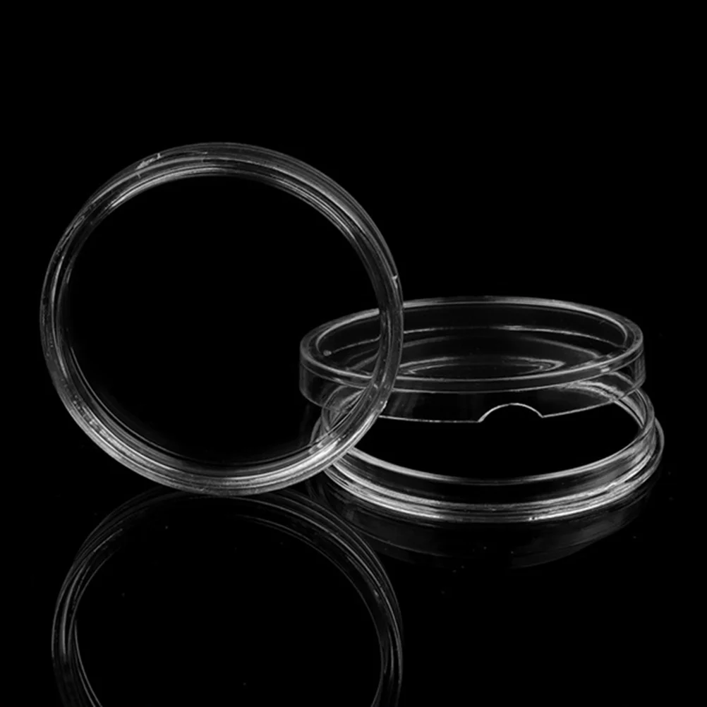 

Box Storagecase Holder Collectionorganizer Round Mini Holders Clear Transparent Containergasket Silver Airtight Challenge