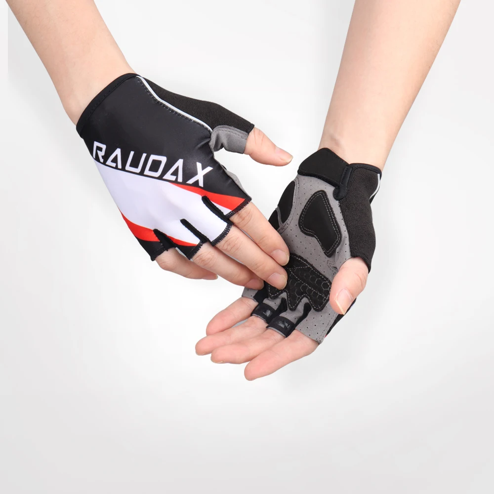 

Reflective Breathable Raudax Half Finger Cycling Gloves 3D Silicon Pad GEL Non-slip MTB Road Bike Gloves Men Women Sports Gloves