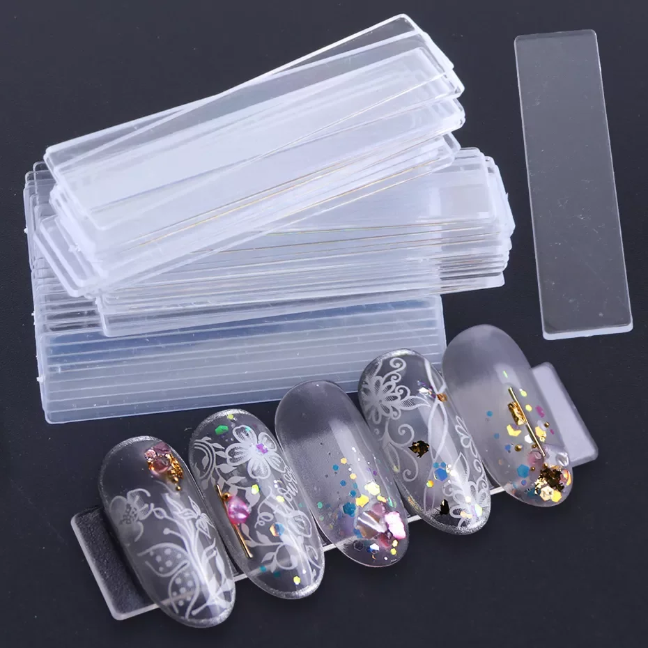 

1Set False Nail Tips Nail Art Display Stand Transparent Practice Acrylic Gel Polish Holder Strip Manicure Showing Tools JI151-1