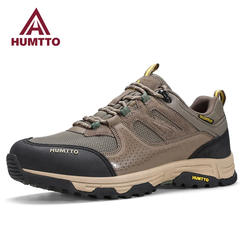HUMTTO Waterproof Hiking Shoes Outdoor Luxury Designer Sneakers for Men Breathable Sports Mens Trekking Climbing Safty Shoes Man