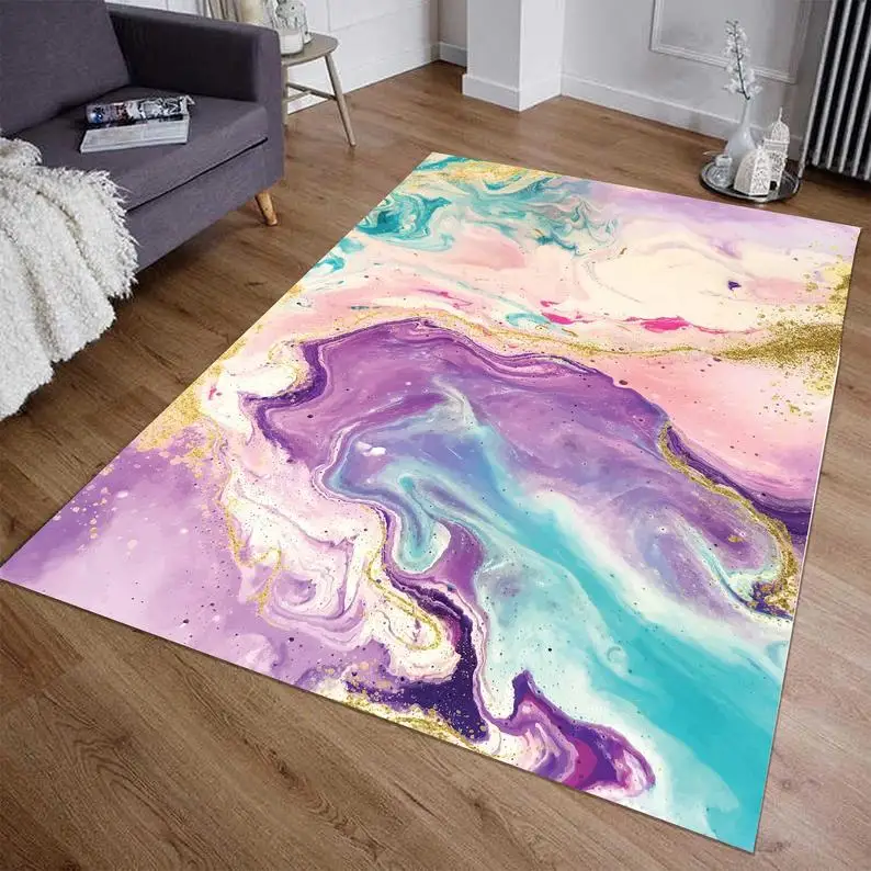 

Abstract Art Oil Painting Purple Dreamy Beautiful Floor Mat Door Mat Anti-slip Mat Carpet Bedroom Living Room Home Decoration