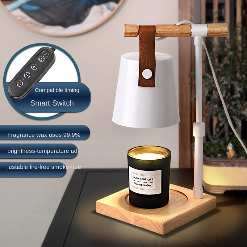 

Festive aromatherapy melting wax lamp timing lift melting candle bedside ornaments Nordic wooden table lamp