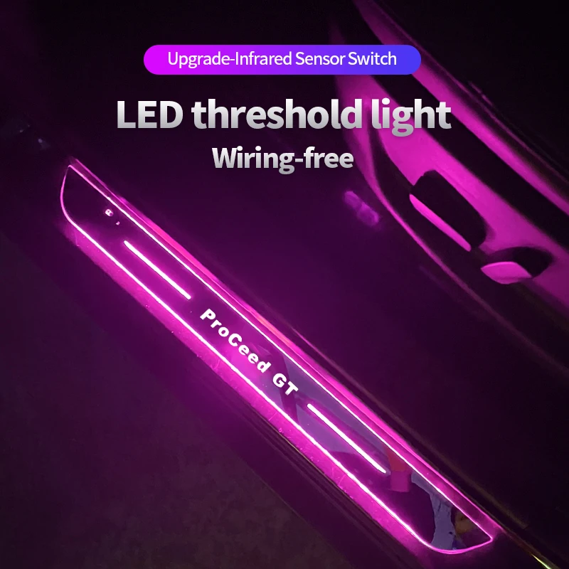 

Acrylic USB Power Moving LED Welcome Pedal Car Scuff Plate Pedal Door Sill Pathway Light For Kia ProCeed GT Auto Accessories