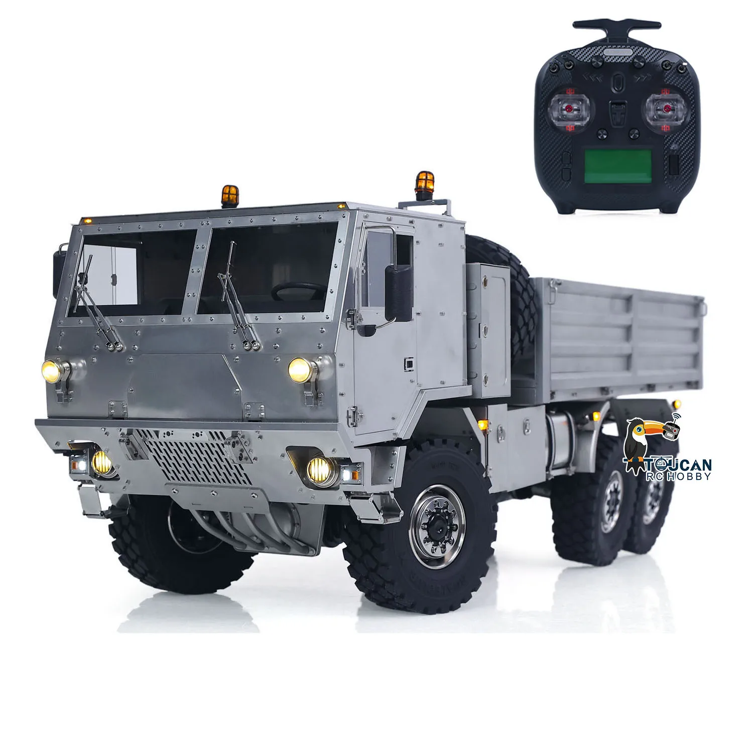 Фото Радиоуправляемый внедорожный военный грузовик 6x6, масштаб 1/14, металлический кузов, радиоуправление, транспортное средство T815, 3 скорости, ST8, блокировка дифференциалов №2