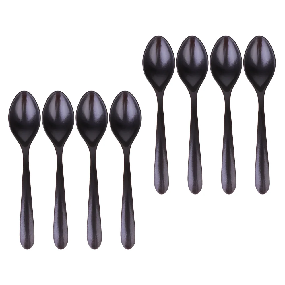 

Spoons Spoon Soup Melamine Black Tableware Imitation Ceramic Ramen Porcelain Eatinghandle Multi Scoopsrestaurant Coffee