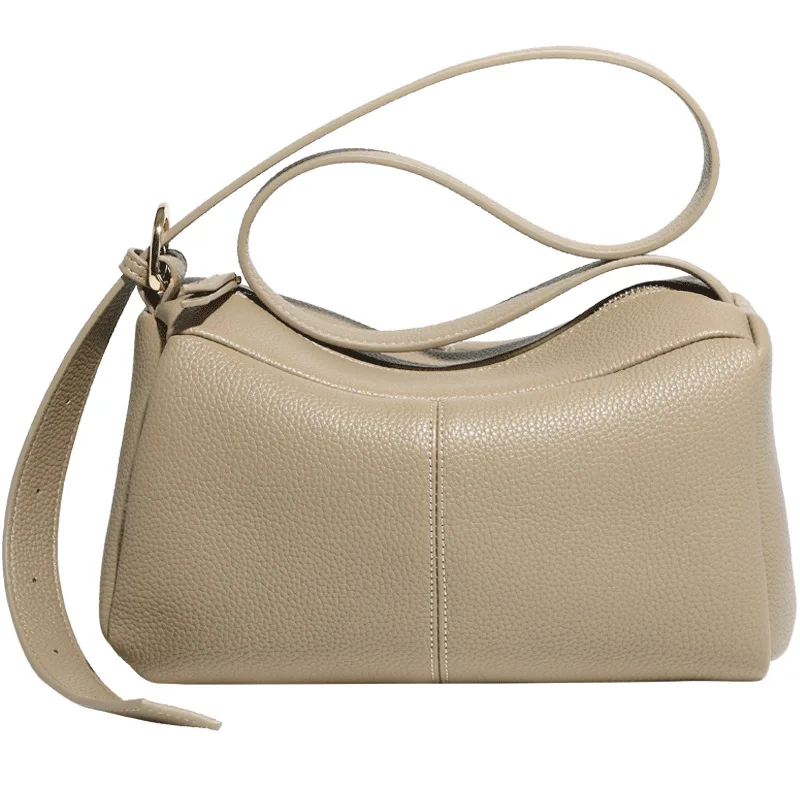 Elegant Women Handbag 100% Genuine Leather Ladies Shoulder Bag Crossbody Messenger Purse Fashion Hobos Black High Quality