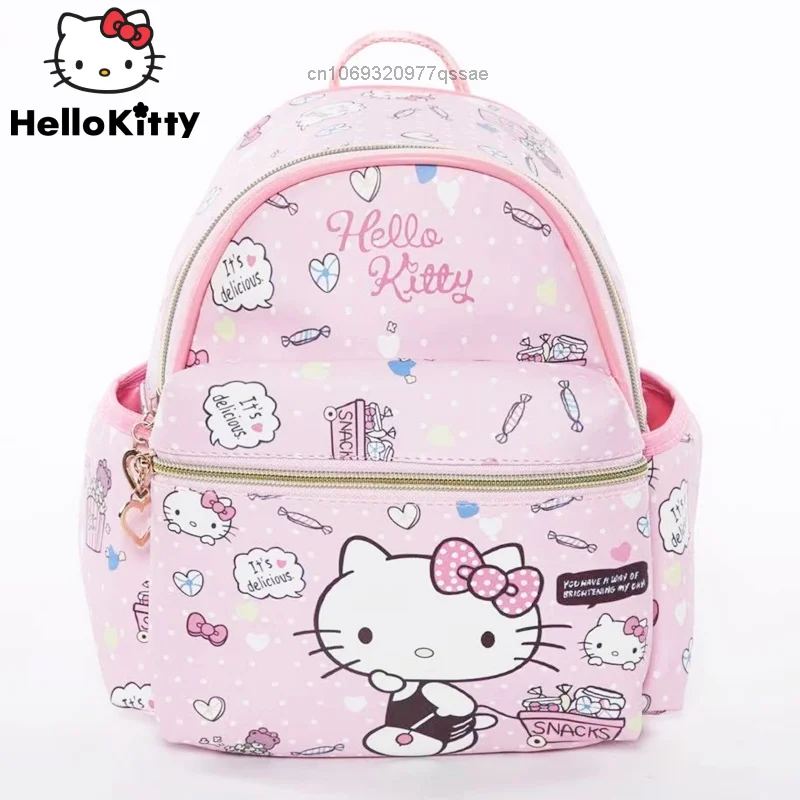 Sanrio Cartoon Cute Hello Kitty Travelling Outdoor Girl Small Shoulder Bag Mini Light Backpacks Fashion Korean Style Handbags