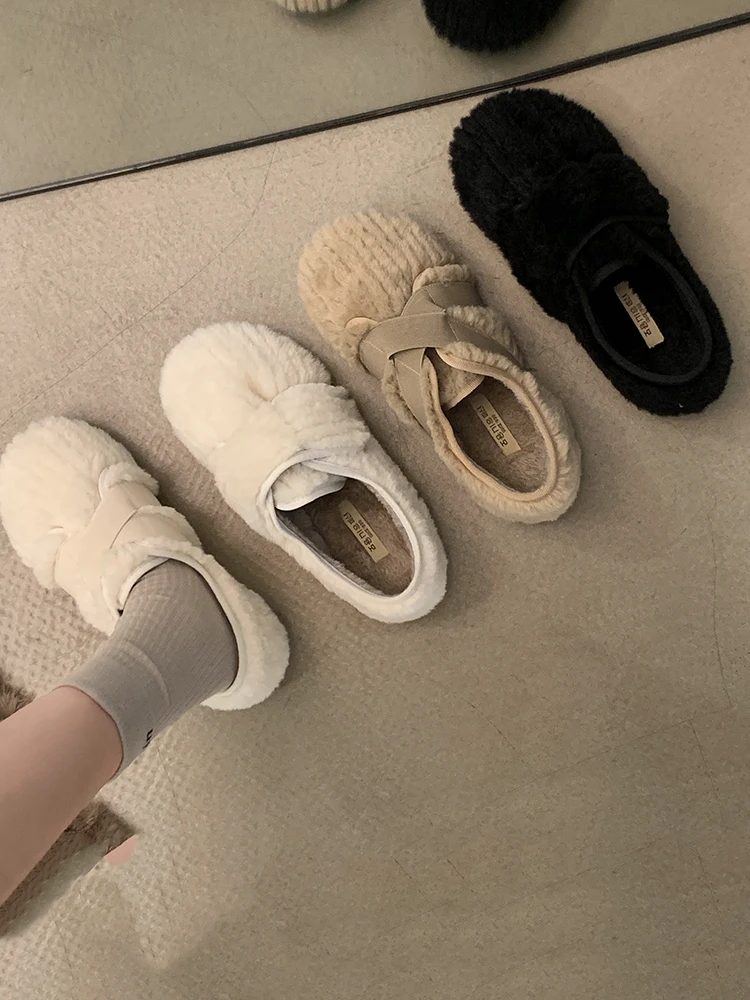 

Shoes Woman 2022 Pearl Decorateion Round Toe Modis Loafers Fur Casual Female Sneakers Flats Autumn New Beading Cute Moccasin Dre