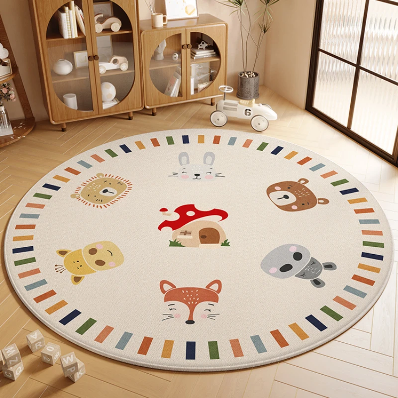 

Круглый противоскользящий мультяшный ковер