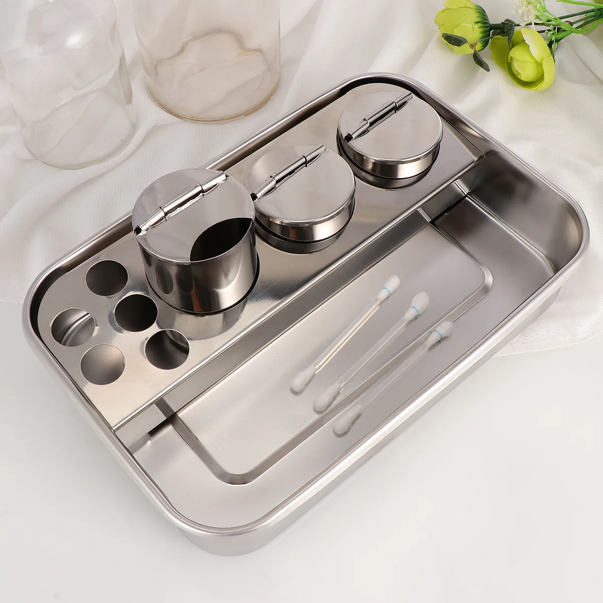 

1 set of Extra-thick Stainless Steel Tray for Injection Metal Tray for (Silver)