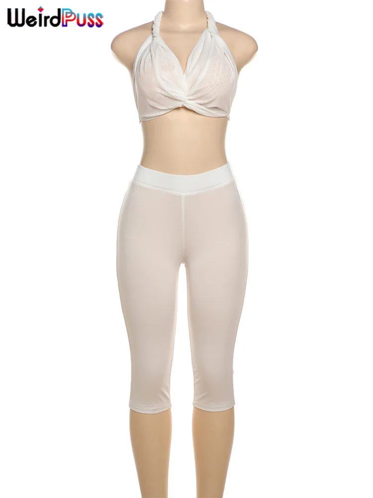 Puss сексуальный женский комплект из 2 предметов летний тренд сетчатые тонкие топы