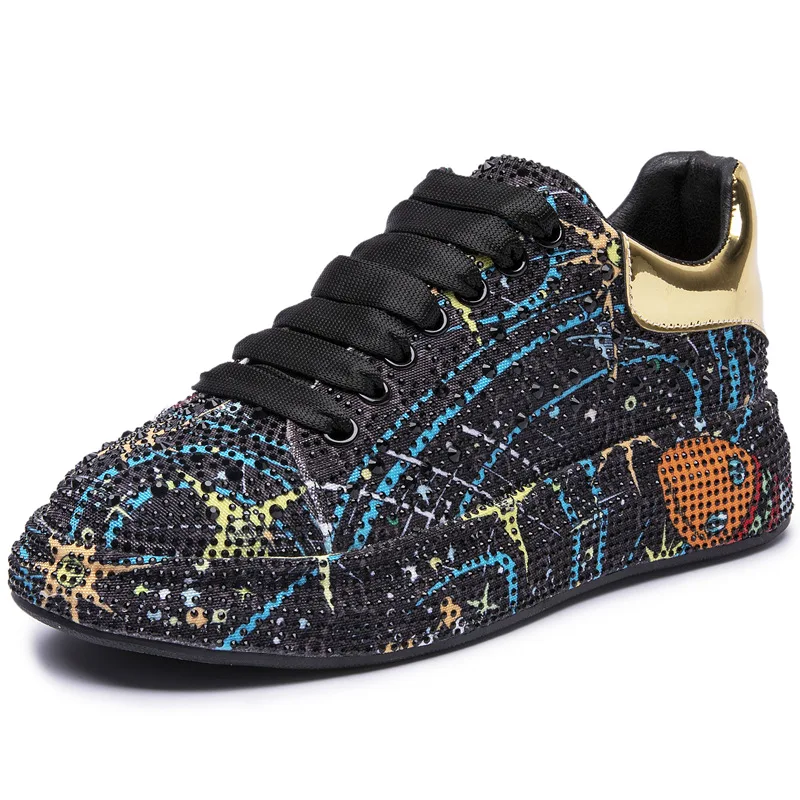 

Sports and Leisure Diamond Shoes Women 2021 Spring New Platform Rhinestone Pumps Transparent Mesh Women's Fashion White Shoes