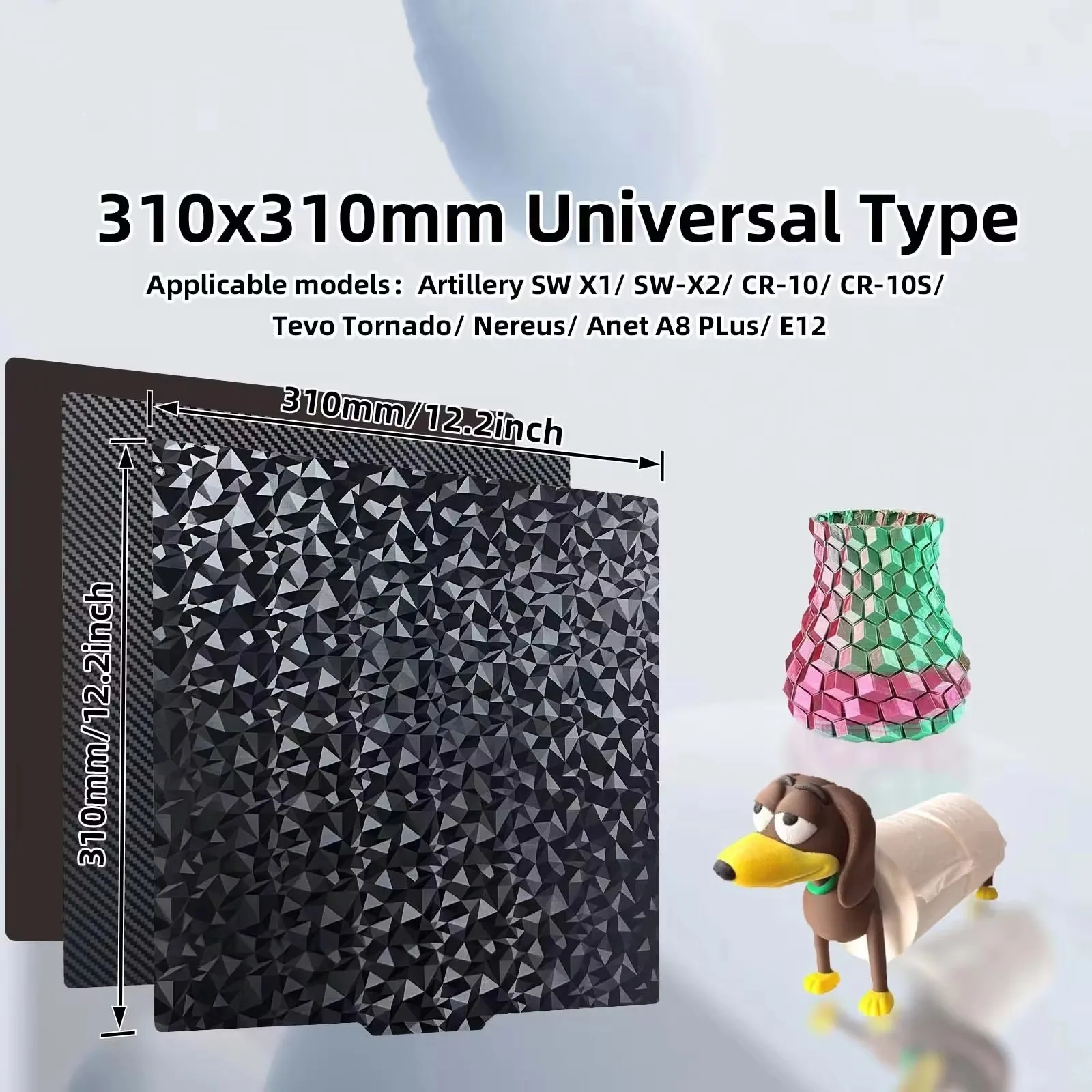 Фото 310x310 мм PEO PET H1H PEI Листовая объединительная пластина для Creality CR-10 CR-10S/10 S3 Artillery Sidewinder X1/X2 S8 Pro S8 Plus KP5L SP-5 №5