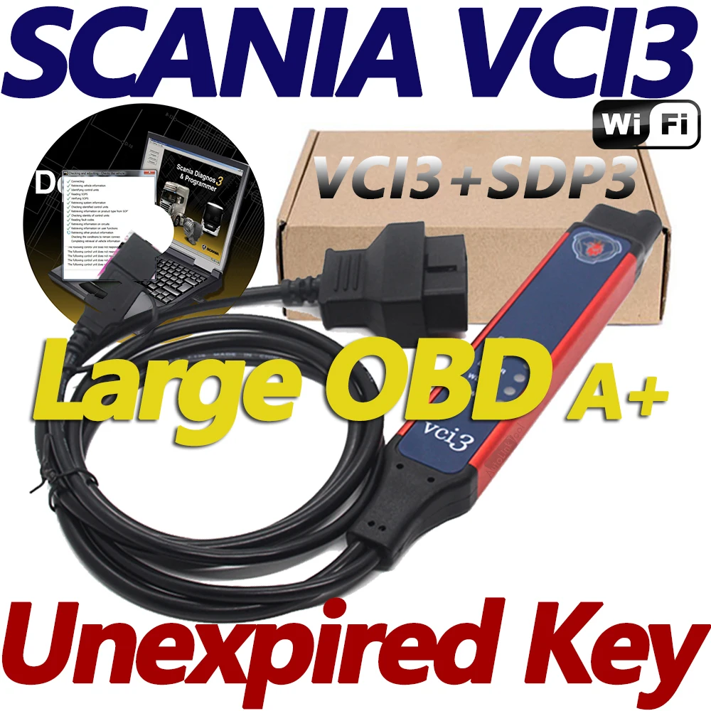 Новейшее обновление Scania VCI3 OBD2 Комплект интерфейса Wi-Fi SDP3 Диагностический