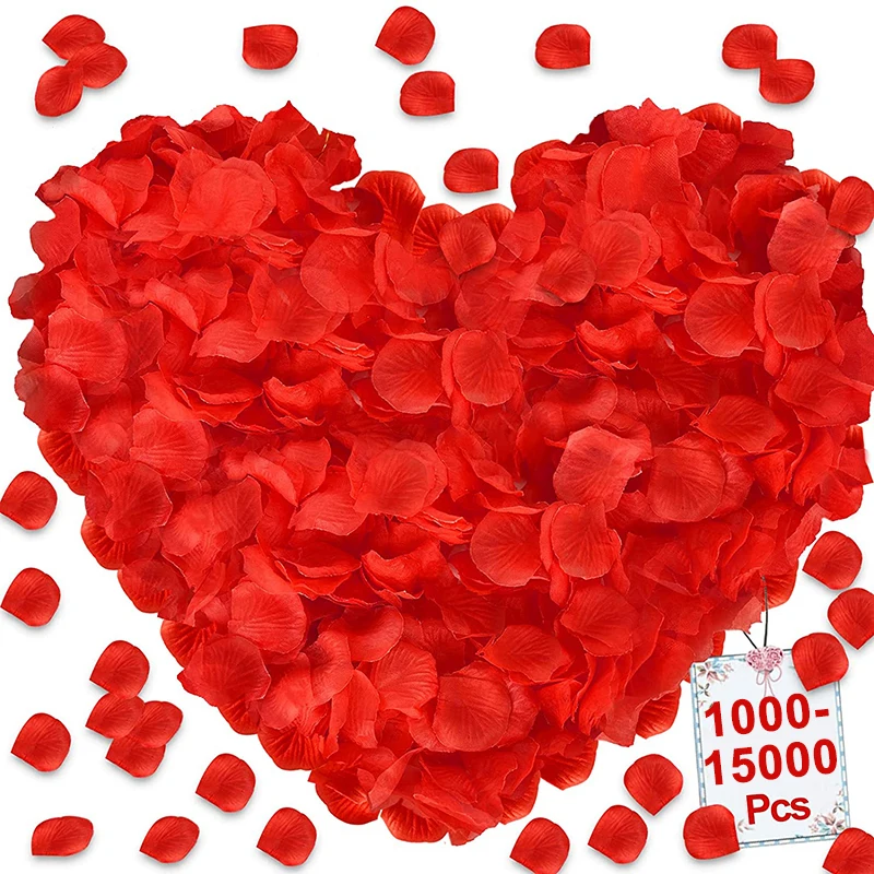 

1000/15000 шт. искусственные лепестки роз, красочные романтичные тёплые Лепестки розы, украшение для свадебной вечеринки, цветок