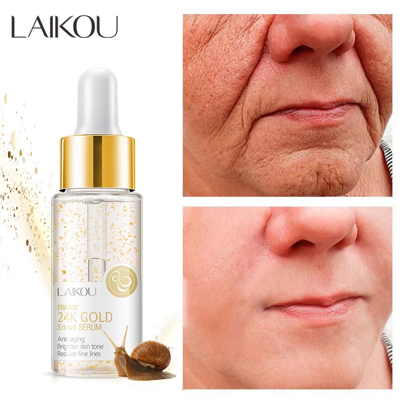 

Snail Removal Wrinkle Serum 24K Gold Anti Aging Lifting Firming Fade Fine Lines Face Essence Nourish Moisturizing Care Products