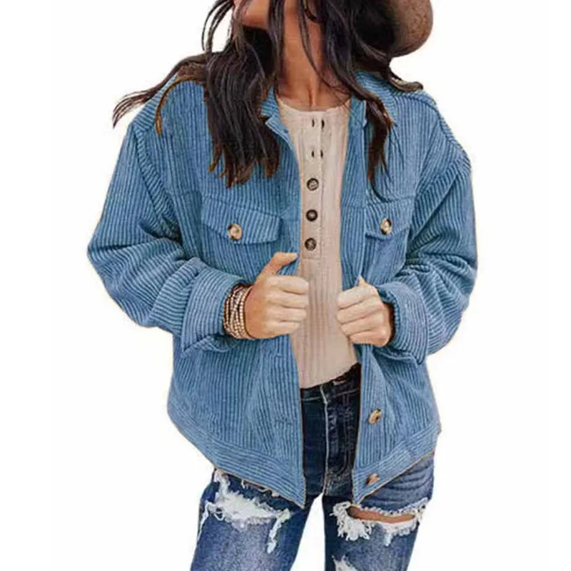 

Fashion Corduroy Jackets Women Chaqueta Mujer Autumn Outerwear Clothes Woman Coat Veste Femme Ladies Jacket Casaco Feminino