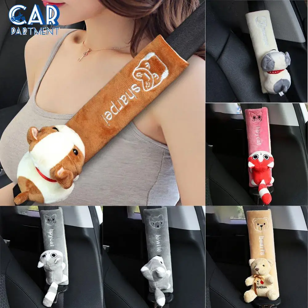 

Creativity Shoulder Strap Protector Pad For Children/ Kids Toy Cute Cartoon Creative Car Seatbelt Cover Universal Car Ornaments