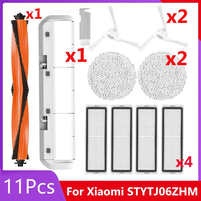 

For Xiaomi STYTJ06ZHM / Mijia Pro Vacuum Cleaner Main Side Brush, HEPA Filter Mop Cloth Replacement Parts Cleaning Accessories