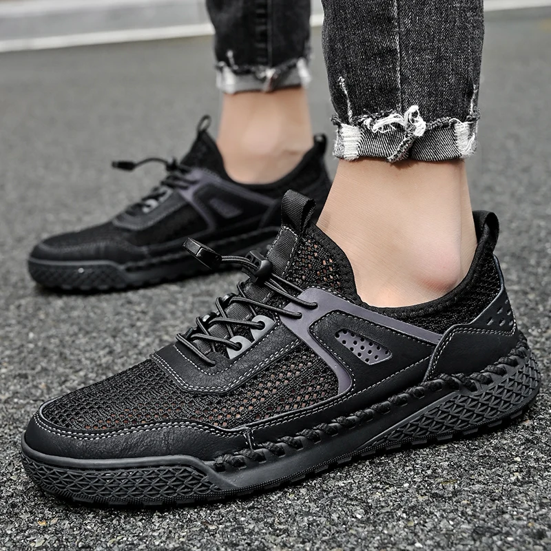 Мужская спортивная обувь летняя сетчатая дышащая повседневная прогулочная