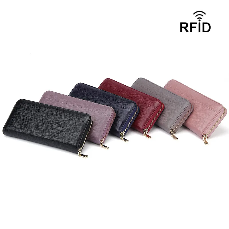 

Multi-function Long Ladies Wallet RFID Anti-theft Organ Leather Card Holder Multi-card Change Bit Clutch Bag