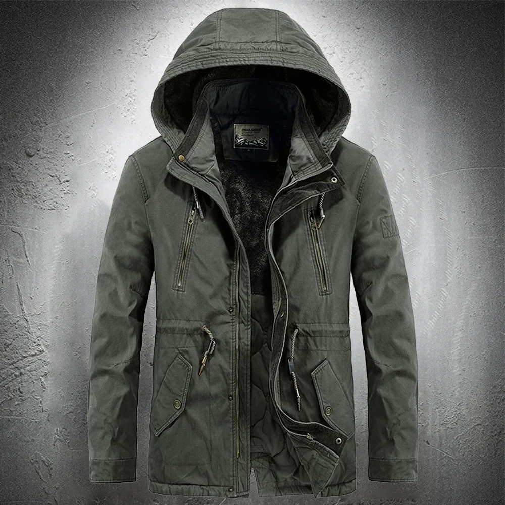 

Мужская уличная куртка d Casaul, осенне-зимняя куртка в стиле милитари, Мужская парка с флисовой подкладкой, плотное пальто